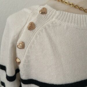 Striped sweater with heart ❤️ buttons